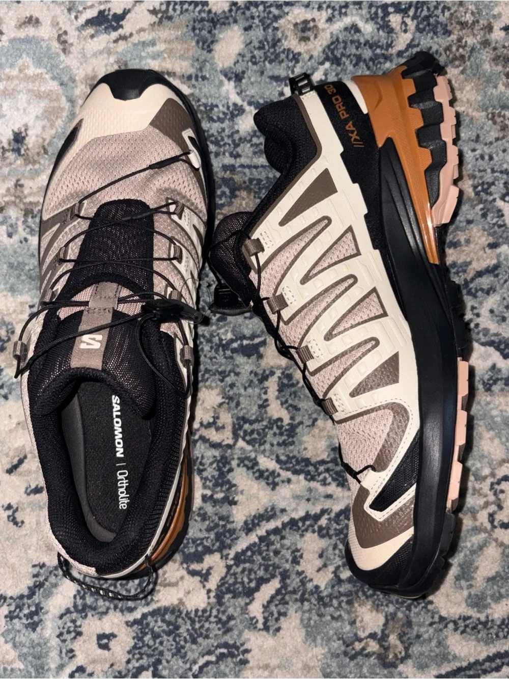 Salomon Women's Trail Running Shoes - Beige/Black Size 12